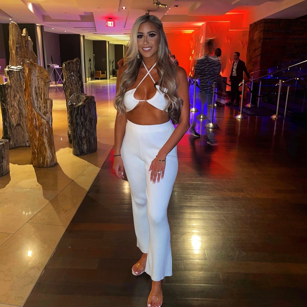 White two piece outfit